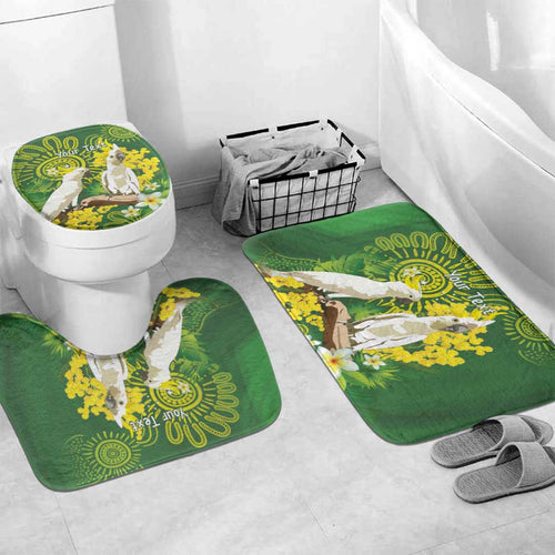 Personalised Australia Golden Wattle And Cacatua Galerita Bathroom Set Aboriginal Art - Aussie Hoodie