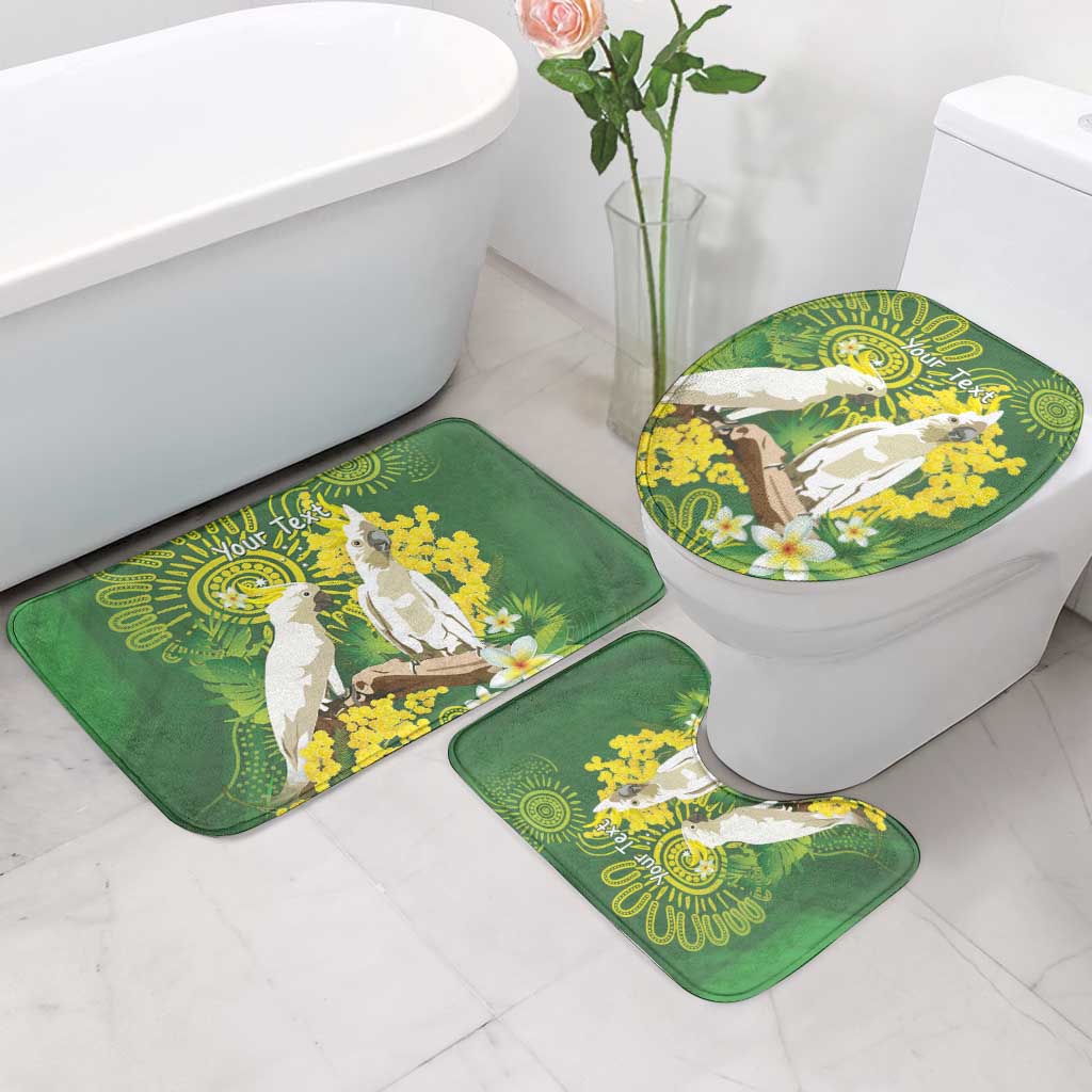 Personalised Australia Golden Wattle And Cacatua Galerita Bathroom Set Aboriginal Art - Aussie Hoodie