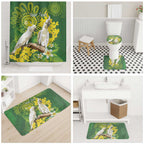 Personalised Australia Golden Wattle And Cacatua Galerita Bathroom Set Aboriginal Art - Aussie Hoodie