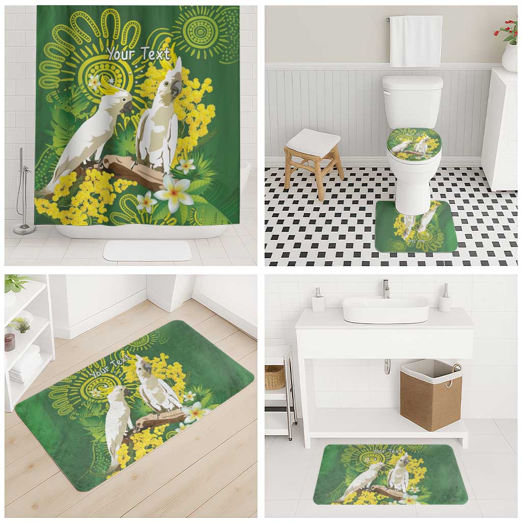 Personalised Australia Golden Wattle And Cacatua Galerita Bathroom Set Aboriginal Art - Aussie Hoodie