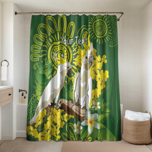 Personalised Australia Golden Wattle And Cacatua Galerita Bathroom Set Aboriginal Art - Aussie Hoodie