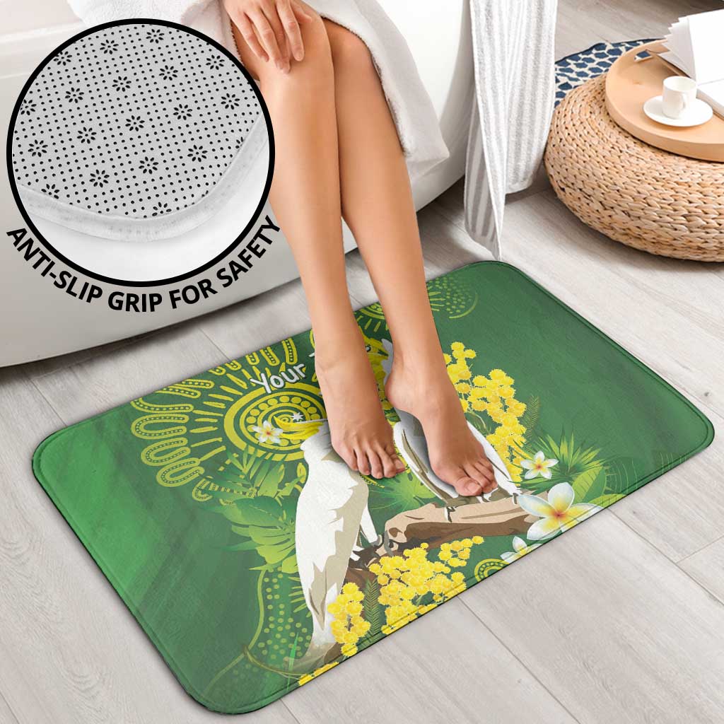 Personalised Australia Golden Wattle And Cacatua Galerita Bathroom Set Aboriginal Art - Aussie Hoodie