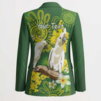 Personalised Australia Golden Wattle And Cacatua Galerita Blazer Aboriginal Art - Aussie Hoodie