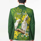 Personalised Australia Golden Wattle And Cacatua Galerita Blazer Aboriginal Art - Aussie Hoodie