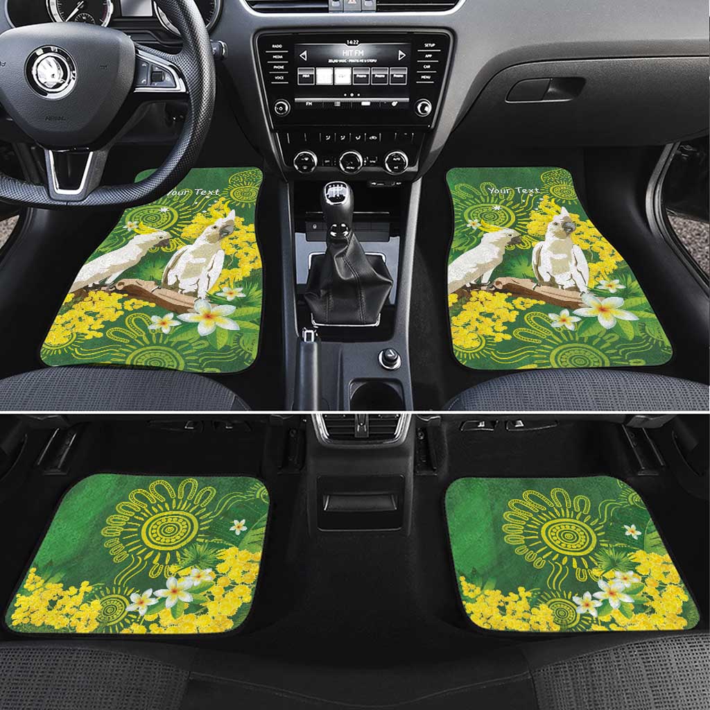Personalised Australia Golden Wattle And Cacatua Galerita Car Mats Aboriginal Art