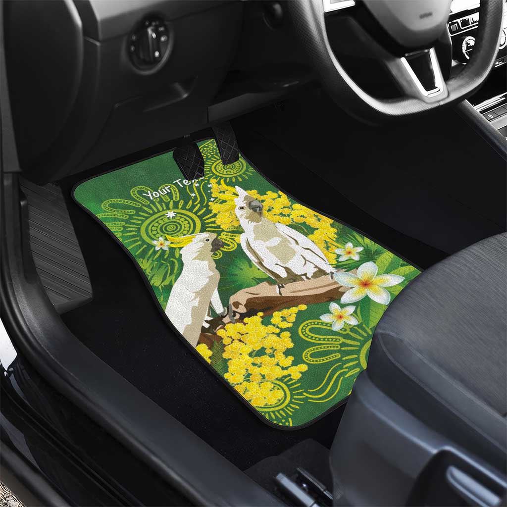 Personalised Australia Golden Wattle And Cacatua Galerita Car Mats Aboriginal Art