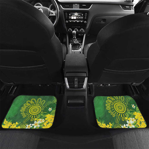 Personalised Australia Golden Wattle And Cacatua Galerita Car Mats Aboriginal Art