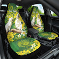 Personalised Australia Golden Wattle And Cacatua Galerita Car Seat Cover Aboriginal Art
