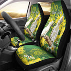 Personalised Australia Golden Wattle And Cacatua Galerita Car Seat Cover Aboriginal Art