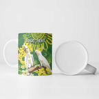 Personalised Australia Golden Wattle And Cacatua Galerita Ceramic Mug Aboriginal Art - Aussie Hoodie