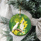 Personalised Australia Golden Wattle And Cacatua Galerita Ceramic Ornament Aboriginal Art - Aussie Hoodie
