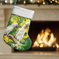 Personalised Australia Golden Wattle And Cacatua Galerita Christmas Stocking Aboriginal Art - Aussie Hoodie