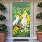 Personalised Australia Golden Wattle And Cacatua Galerita Door Cover Aboriginal Art - Aussie Hoodie
