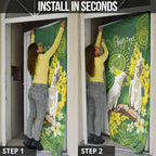 Personalised Australia Golden Wattle And Cacatua Galerita Door Cover Aboriginal Art - Aussie Hoodie