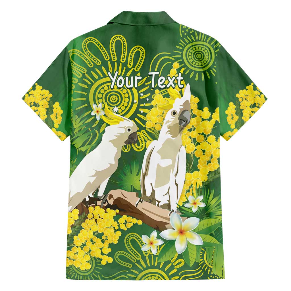 Personalised Australia Golden Wattle And Cacatua Galerita Hawaiian Shirt Aboriginal Art