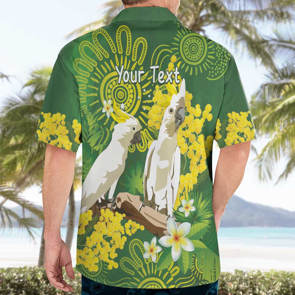 Personalised Australia Golden Wattle And Cacatua Galerita Hawaiian Shirt Aboriginal Art