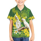 Personalised Australia Golden Wattle And Cacatua Galerita Hawaiian Shirt Aboriginal Art