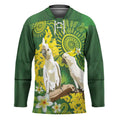 Personalised Australia Golden Wattle And Cacatua Galerita Hockey Jersey Aboriginal Art - Aussie Hoodie