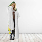 Personalised Australia Golden Wattle And Cacatua Galerita Hooded Blanket Aboriginal Art