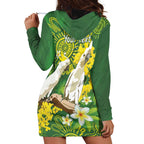 Personalised Australia Golden Wattle And Cacatua Galerita Hoodie Dress Aboriginal Art