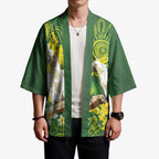 Personalised Australia Golden Wattle And Cacatua Galerita Kimono Aboriginal Art - Aussie Hoodie