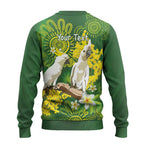 Personalised Australia Golden Wattle And Cacatua Galerita Ugly Christmas Sweater Aboriginal Art - Aussie Hoodie