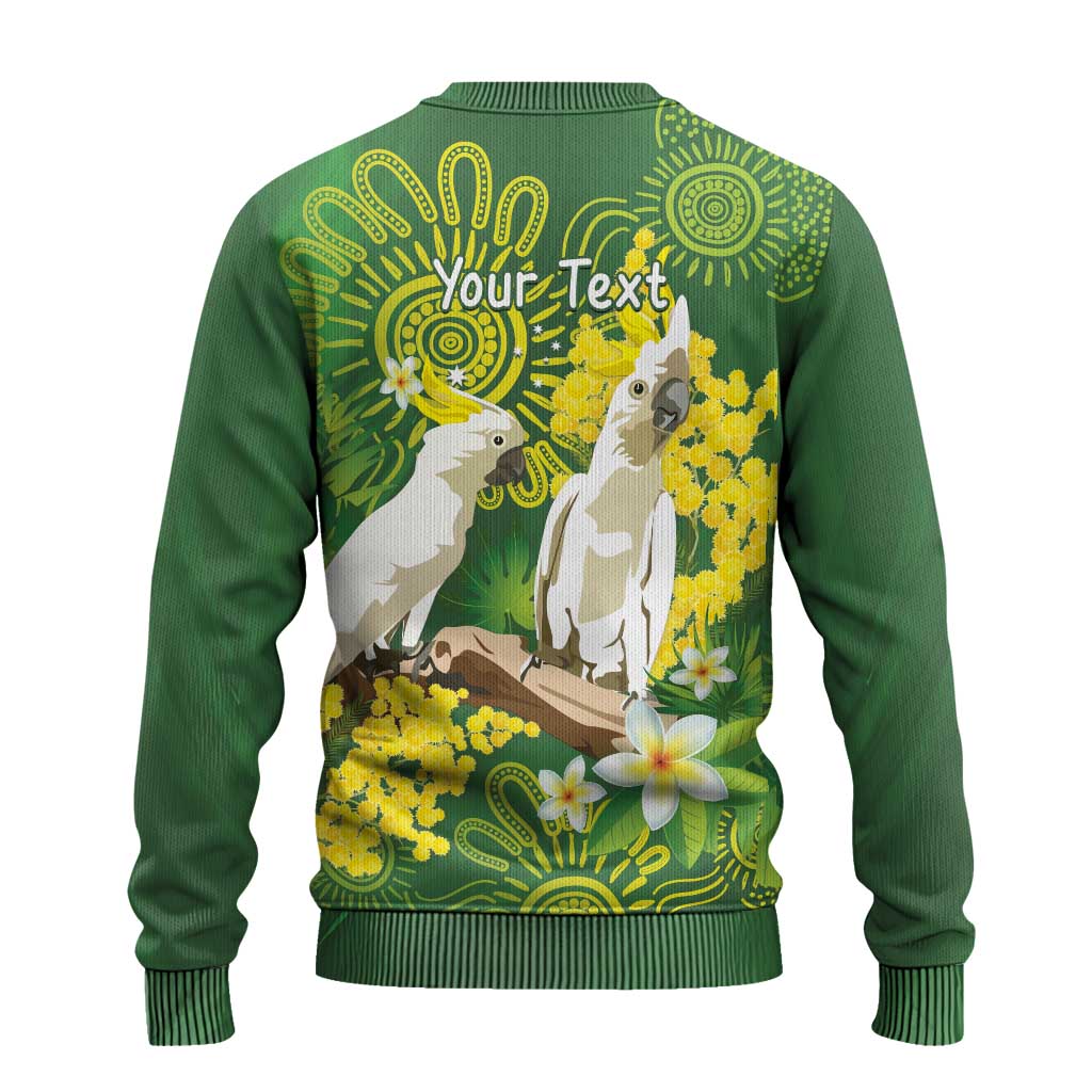 Personalised Australia Golden Wattle And Cacatua Galerita Ugly Christmas Sweater Aboriginal Art - Aussie Hoodie