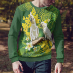 Personalised Australia Golden Wattle And Cacatua Galerita Ugly Christmas Sweater Aboriginal Art - Aussie Hoodie