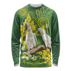 Personalised Australia Golden Wattle And Cacatua Galerita Long Sleeve Shirt Aboriginal Art