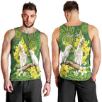 Personalised Australia Golden Wattle And Cacatua Galerita Men Tank Top Aboriginal Art