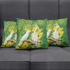 Personalised Australia Golden Wattle And Cacatua Galerita Pillow Cover Aboriginal Art - Aussie Hoodie