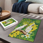 Personalised Australia Golden Wattle And Cacatua Galerita Puzzle Aboriginal Art - Aussie Hoodie