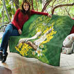 Personalised Australia Golden Wattle And Cacatua Galerita Quilt Aboriginal Art