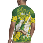 Personalised Australia Golden Wattle And Cacatua Galerita Rugby Jersey Aboriginal Art