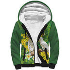 Personalised Australia Golden Wattle And Cacatua Galerita Sherpa Hoodie Aboriginal Art