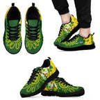 Personalised Australia Golden Wattle With Cacatua Galerita Sneakers Aboriginal Art