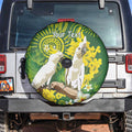 Personalised Australia Golden Wattle And Cacatua Galerita Spare Tire Cover Aboriginal Art