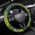 Australia Golden Wattle And Cacatua Galerita Steering Wheel Cover Aboriginal Art