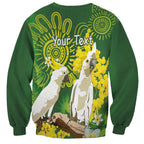 Personalised Australia Golden Wattle And Cacatua Galerita Sweatshirt Aboriginal Art