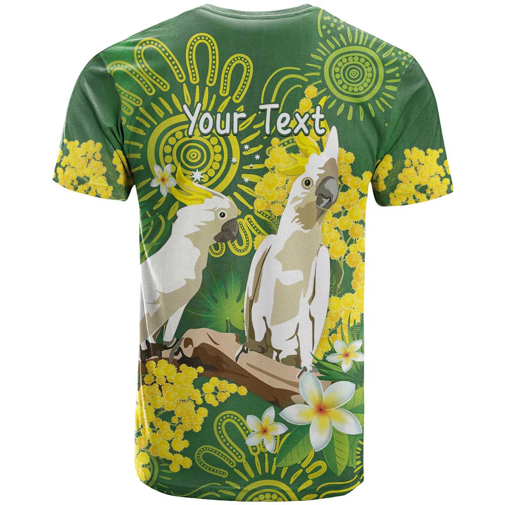 Personalised Australia Golden Wattle And Cacatua Galerita T Shirt Aboriginal Art