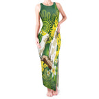 Personalised Australia Golden Wattle And Cacatua Galerita Tank Maxi Dress Aboriginal Art