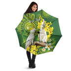 Personalised Australia Golden Wattle And Cacatua Galerita Umbrella Aboriginal Art - Aussie Hoodie