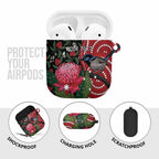 Personalised Australia Waratah And Superb Fairywren AirPods Case Aboriginal Art - Aussie Hoodie