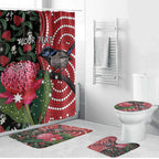 Personalised Australia Waratah And Superb Fairywren Bathroom Set Aboriginal Art - Aussie Hoodie
