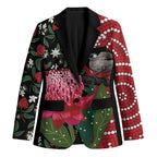Personalised Australia Waratah And Superb Fairywren Blazer Aboriginal Art - Aussie Hoodie