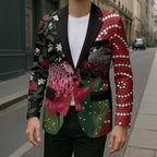 Personalised Australia Waratah And Superb Fairywren Blazer Aboriginal Art - Aussie Hoodie