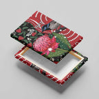 Personalised Australia Waratah And Superb Fairywren Canvas Wall Art Aboriginal Art