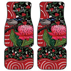 Personalised Australia Waratah And Superb Fairywren Car Mats Aboriginal Art