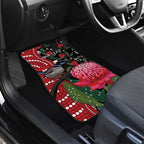 Personalised Australia Waratah And Superb Fairywren Car Mats Aboriginal Art