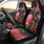Personalised Australia Waratah And Superb Fairywren Car Seat Cover Aboriginal Art